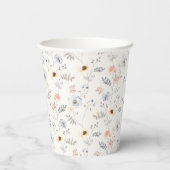 Pastel Poppy Floral Garden Pattern Papieren Bekers (Achterkant)