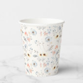 Pastel Poppy Floral Garden Pattern Papieren Bekers (Rechts)