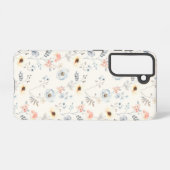 Pastel Poppy Floral Garden Pattern Samsung Galaxy Hoesje (Achterkant horizontaal)