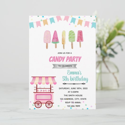Pastel popsicle popshop invitation (Debout devant)