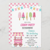 Pastel popsicle popshop invitation (Devant / Derrière)
