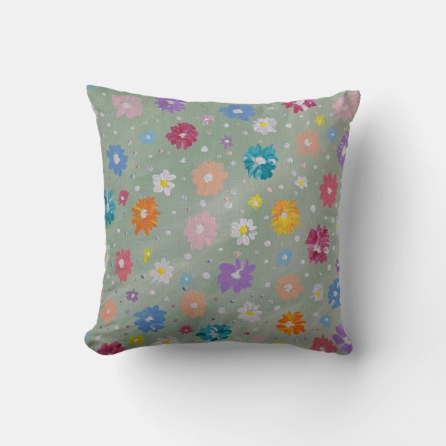 Pastel Posie-Sierkussen Kussen (Voorkant)