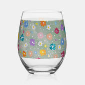 Pastel Posie Wijnglas Zonder Voet (Achterkant)