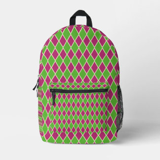 Pastel Preppy Golf Argyle Patroon Bedrukte Rugzak