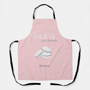 Pastel Preppy Macarons, roze Parijs Travel Art Schort