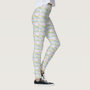 Pastel Preppy Madras Patchwork Style Pset Tartan Leggings