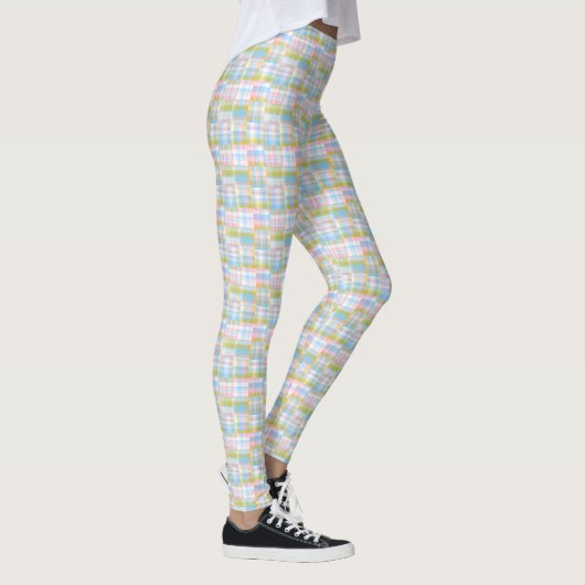 Pastel Preppy Madras Patchwork Style Pset Tartan Leggings (Rechts)