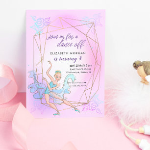 Pastel Pretty Ballerina Invitation de fête d'anniv