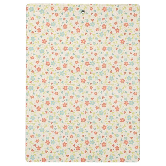 Pastel Pretty Spring Floral Pattern Monogram Klembord (Achterkant)