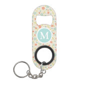 Pastel Pretty Spring Floral Pattern Monogram Mini Flessenopener (Voorkant)