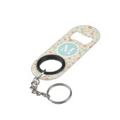 Pastel Pretty Spring Floral Pattern Monogram Mini Flessenopener (Achterkant Gekanteld)