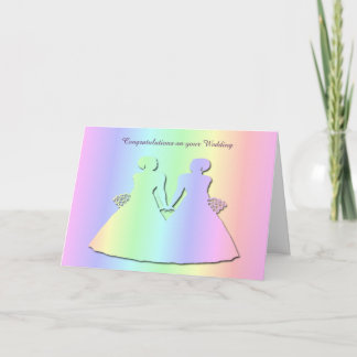 Pastel Pride Gay Wedding Card voor bruiden Kaart