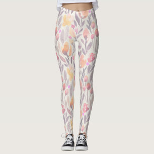 Pastel Printemps Floral Design Leggings