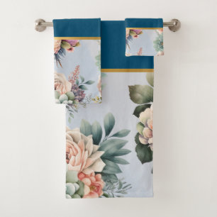 PASTEL PRINTEMPS FLORAL NAVY 2 TOILETTES DE SALLE