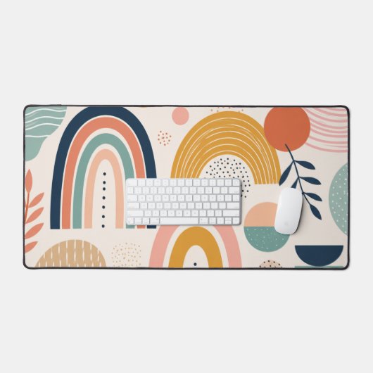 Pastel Prisma Boog Abstract Oppervlak Patroon Bure Bureaumat (Keyboard & Muis)