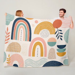 Pastel Prisma Boog Abstract Oppervlaktepatroon Fleece Deken