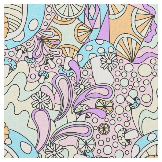 pastel psychedelic op roze stof (Close Up)