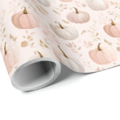 Pastel Pumpkin Monogram – Gepersonaliseerd Initiaa Cadeaupapier (Rol Hoek)