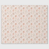 Pastel Pumpkin Monogram – Gepersonaliseerd Initiaa Cadeaupapier (Vlak)