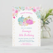 Pastel Pumpkins Confetti Sweet Sixteen Kaart (Staand voorkant)