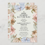 Pastel Pumpkins Green Baby Shower Invitations (Voorkant / Achterkant)