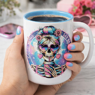 Pastel Punk & Ouderlijke Waarheden Tweekleurige Koffiemok