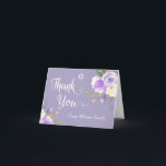 Pastel Purple Bat mitzvah Floral Merci<br><div class="desc">Pastel Purple Floral Blanc Script Bat mitzvah Merci Carte Note</div>