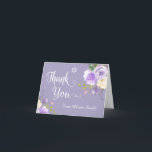 Pastel Purple Bat mitzvah Floral Merci<br><div class="desc">Pastel Purple Floral Blanc Script Bat mitzvah Merci Carte Note</div>