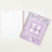 Pastel Purple Cryple Geode Nom du monogramme (Devant avec enveloppe)