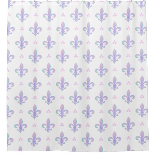 Pastel Purple Fleur De Lis Douche Rideau (Devant)