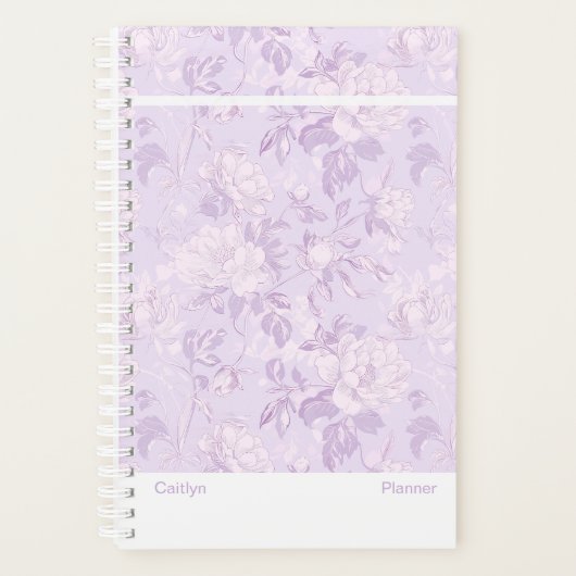 Pastel Purple Floral Small Planner (Devant)