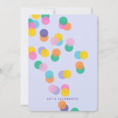 Pastel Purple Girl's Birthday Confetti Invitation (Devant)
