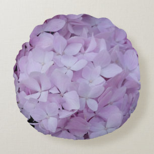 Pastel Purple Hydrangea Motif Coussin rond