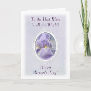 Pastel Purple Iris Carte de fête des mères