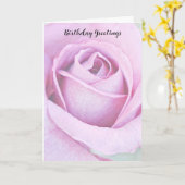 Pastel Purple Rose Flower Carte d'anniversaire (Fleur jaune)