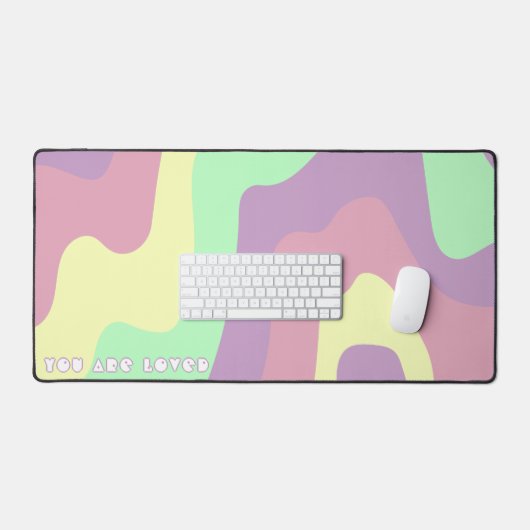Pastel Purple Vert Abstrait Lignes Motif Slogan (Clavier et souris)