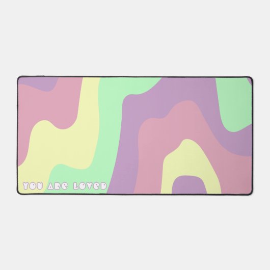 Pastel Purple Vert Abstrait Lignes Motif Slogan (Recto)