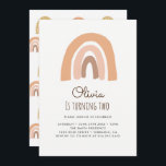 Pastel Rainbow 2e Anniversaire Cartes d'invitation<br><div class="desc">Le thème de l'arc-en-ciel terrestre est parfait pour une fête d'anniversaire minimale et moderne! Choisissez notre design d'arc-en-ciel bleu pastel pour vos enfants 1er anniversaire fête.</div>