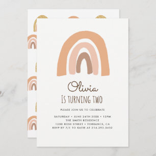 Pastel Rainbow 2e Birthday Kaart