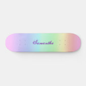 Pastel Rainbow Aesthetische Paarse naam Skateboard (Horizontaal)