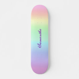 Pastel Rainbow Aesthetische Paarse naam Skateboard