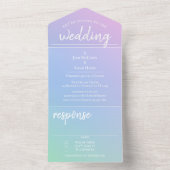 Pastel Rainbow All in One Wedding Invite All In One Uitnodiging (Binnen)