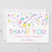 Pastel Rainbow Art Party Anniversaire Carte de rem (Devant)