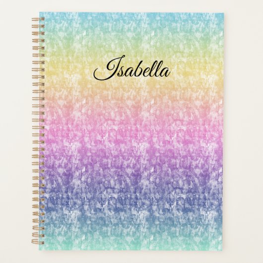 Pastel Rainbow avec nom de script ou votre texte (Devant)