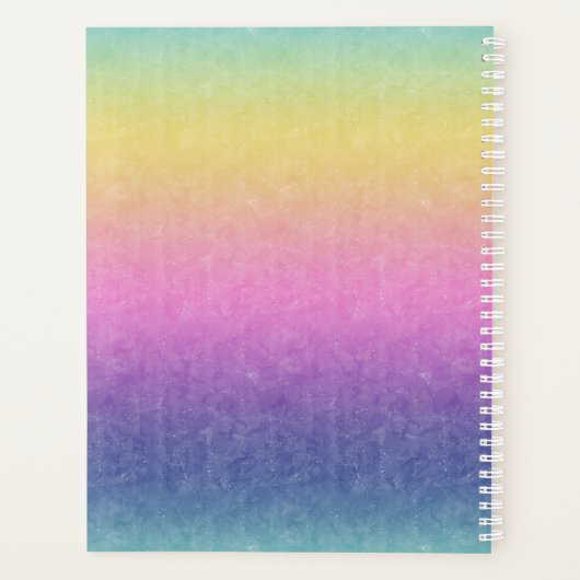 Pastel Rainbow avec nom de script ou votre texte (Dos)