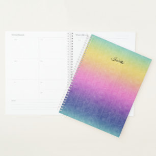 Pastel Rainbow avec nom de script ou votre texte