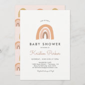 Pastel Rainbow Baby shower Cartes d'invitation (Devant / Derrière)