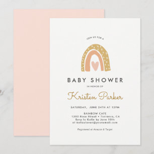Pastel Rainbow Baby shower Cartes d'invitation
