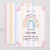 Pastel Rainbow Baby shower Invitation Schattige Ra Kaart (Voorkant / Achterkant)