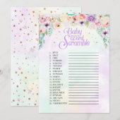 Pastel Rainbow Baby shower Mot Déambule Carte de j (Devant / Derrière)